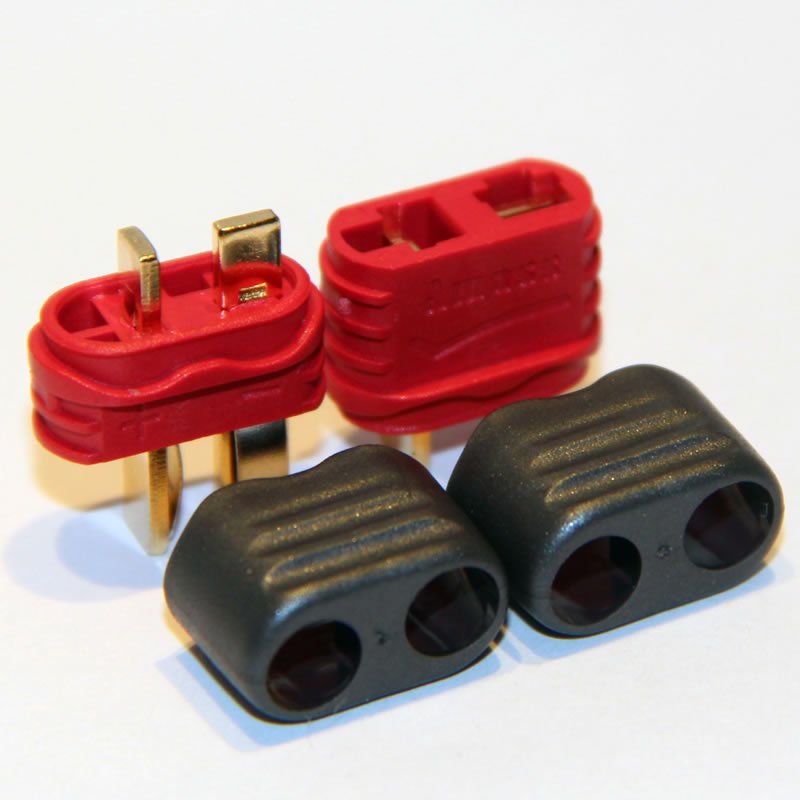 Deans T plug pair - V3 - with protection cover, T-Connector
