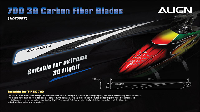 700 3G Carbon Fiber Blades