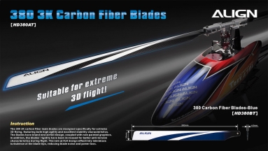 380 Carbon Fiber Blades - Blue