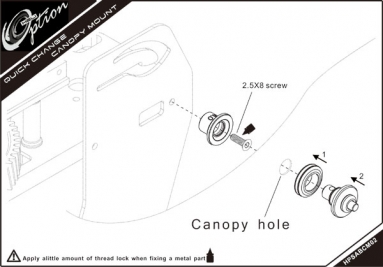 Quick Change Canopy Mount Goblin 500 (8.8mm) - 2pcs