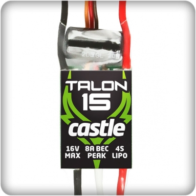 Castle Talon 15, 15V 15AMP ESC with Heavy Duty BEC