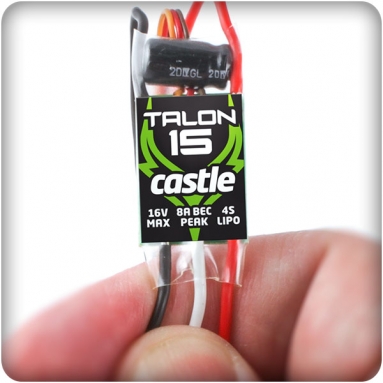 Castle Talon 15, 15V 15AMP ESC with Heavy Duty BEC