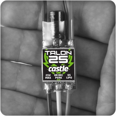 Castle Talon 25, 25V 25 AMP ESC with Heavy Duty BEC